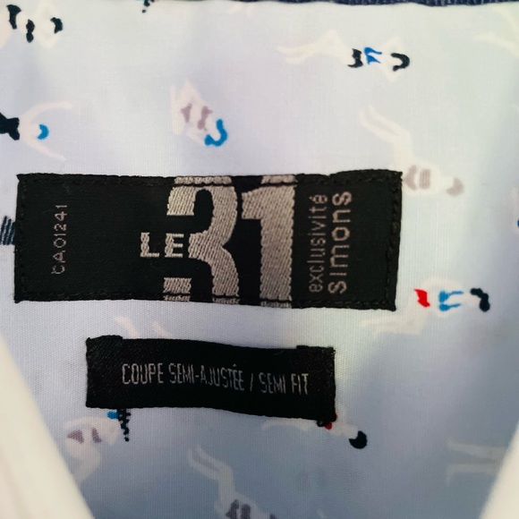 Dress shirt blue with details - Picture 2 of 4